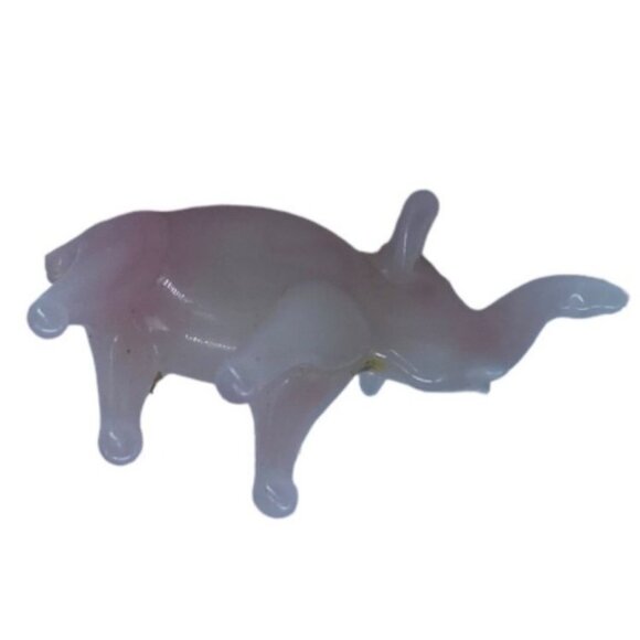 Vtg Pink Glass Elephant Figurine Collectible Handcrafted 1"x1" Safari Hand Blown - Picture 3 of 4